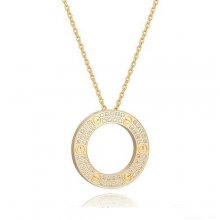 Cartier Love Necklace Set In Yellow Gold With Diamonds
