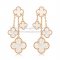 Van Cleef & Arpels Magic Alhambra 4 Motifs Earrings Pink Gold With White Mother Of Pearl