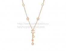 Replica Bvlgari B.zero1 Rose Gold Necklace with White Ceramic and Pave Diamonds