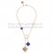 Van Cleef & Arpels Magic Alhambra Necklace Pink Gold 6 Motifs With Gray White Lapis Mother Of Pearl