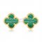 Van Cleef & Arpels Sweet Alhambra Earrings 9mm Yellow Gold With Malachite Mother Of Pearl