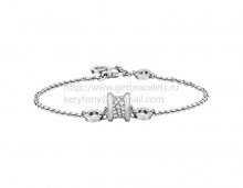 Replica Bvlgari B.zero1 Soft Bracelet in White Gold with Pave Diamonds