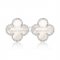 Van Cleef & Arpels Sweet Alhambra Earrings 15mm White Gold With White Mother Of Pearl