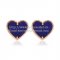 Van Cleef & Arpels Sweet Alhambra Heart Earrings Pink Gold With Lapis Stone Mother Of Pearl