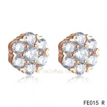 Fake Van Cleef & Arpels Fleurette Earstuds Pink Earrings With 7 Diamonds